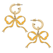 Veronica Game Day Bow Enamel Earrings
