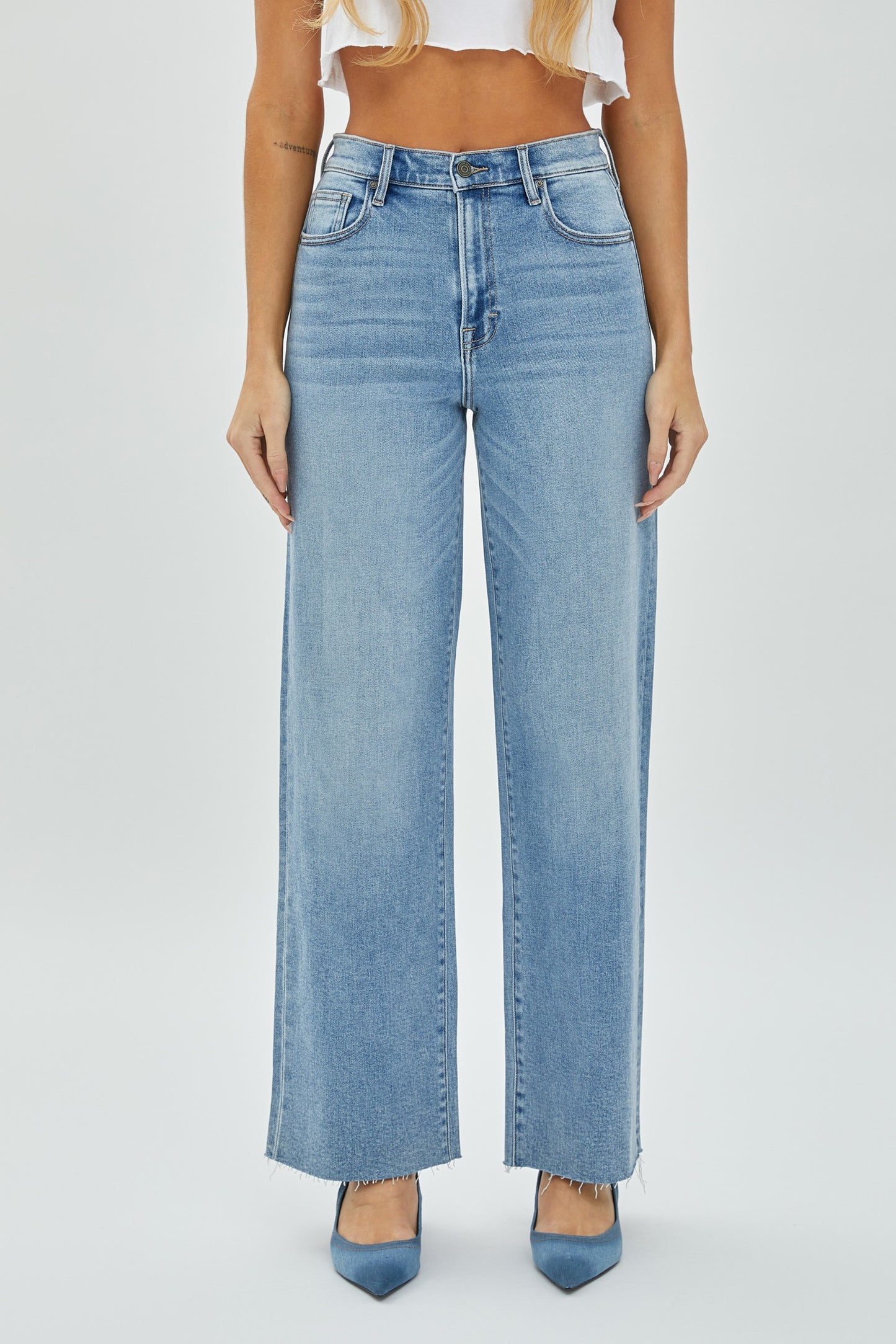 Medium Light Wash Clean Stretch Dad Jean