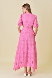 Pink Puff Shoulder Dress