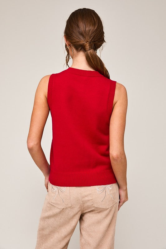 Red Button Down Sweater