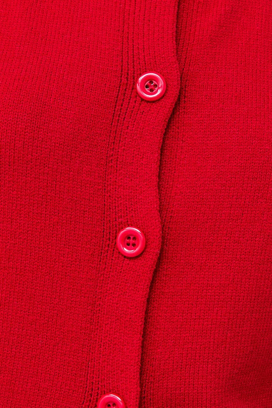 Red Button Down Sweater
