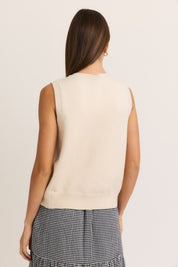 Cream Button Down Sweater