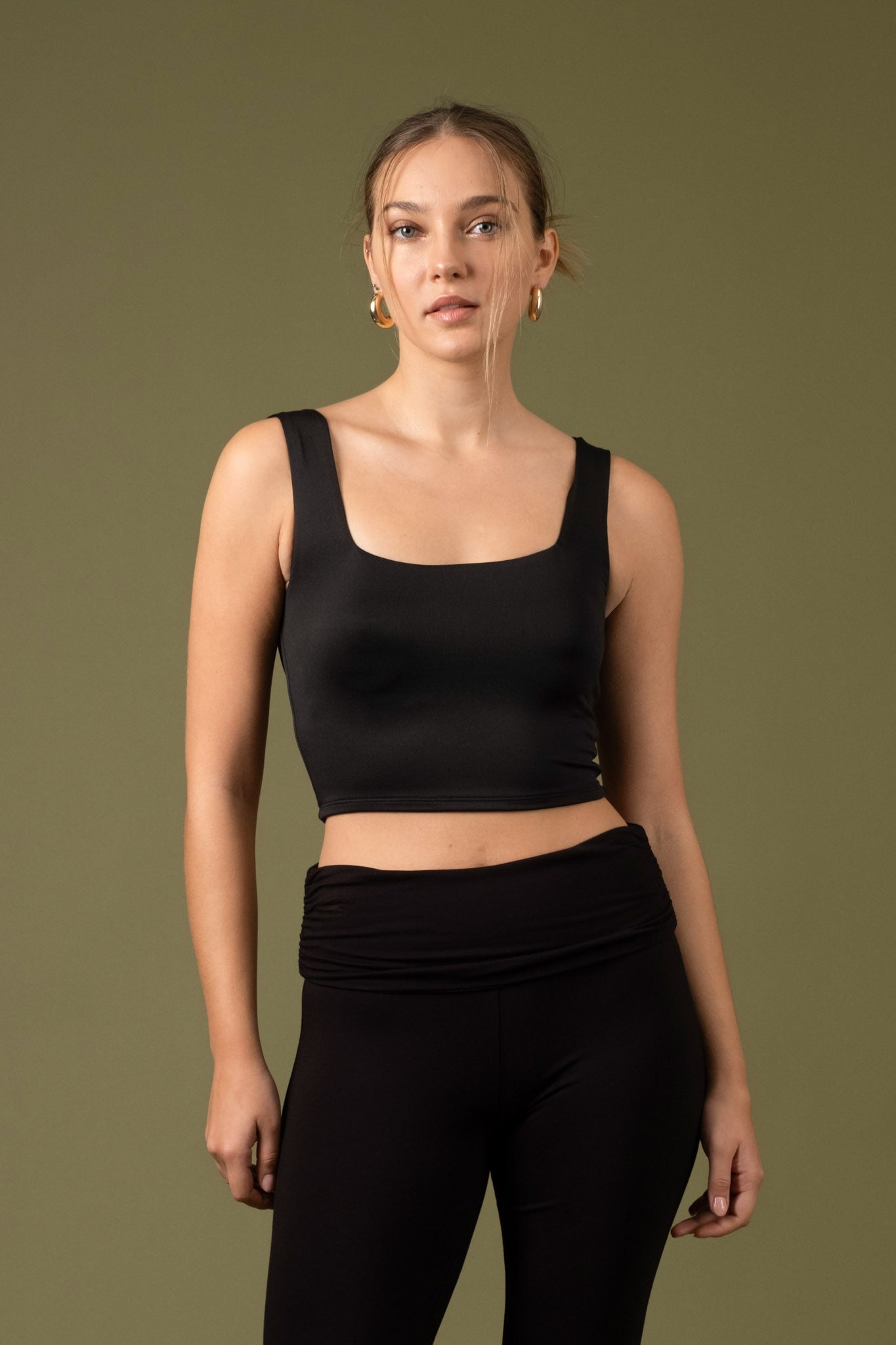 Black Squared Tank Top