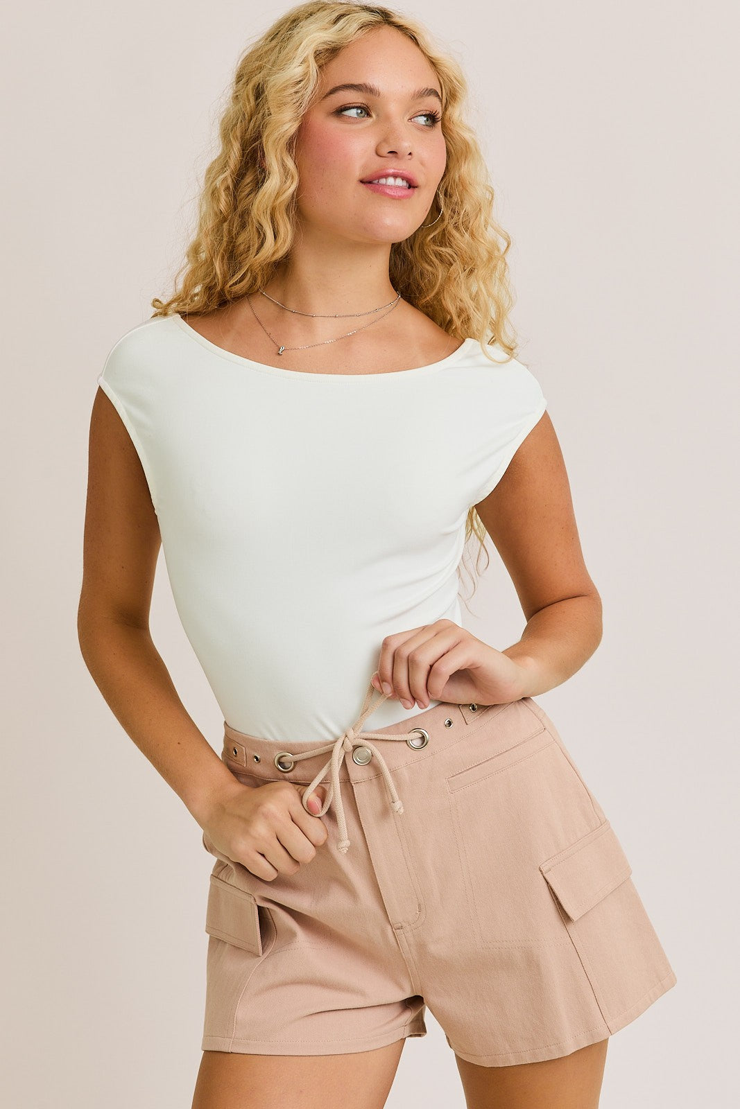 White Open Back Bodysuit