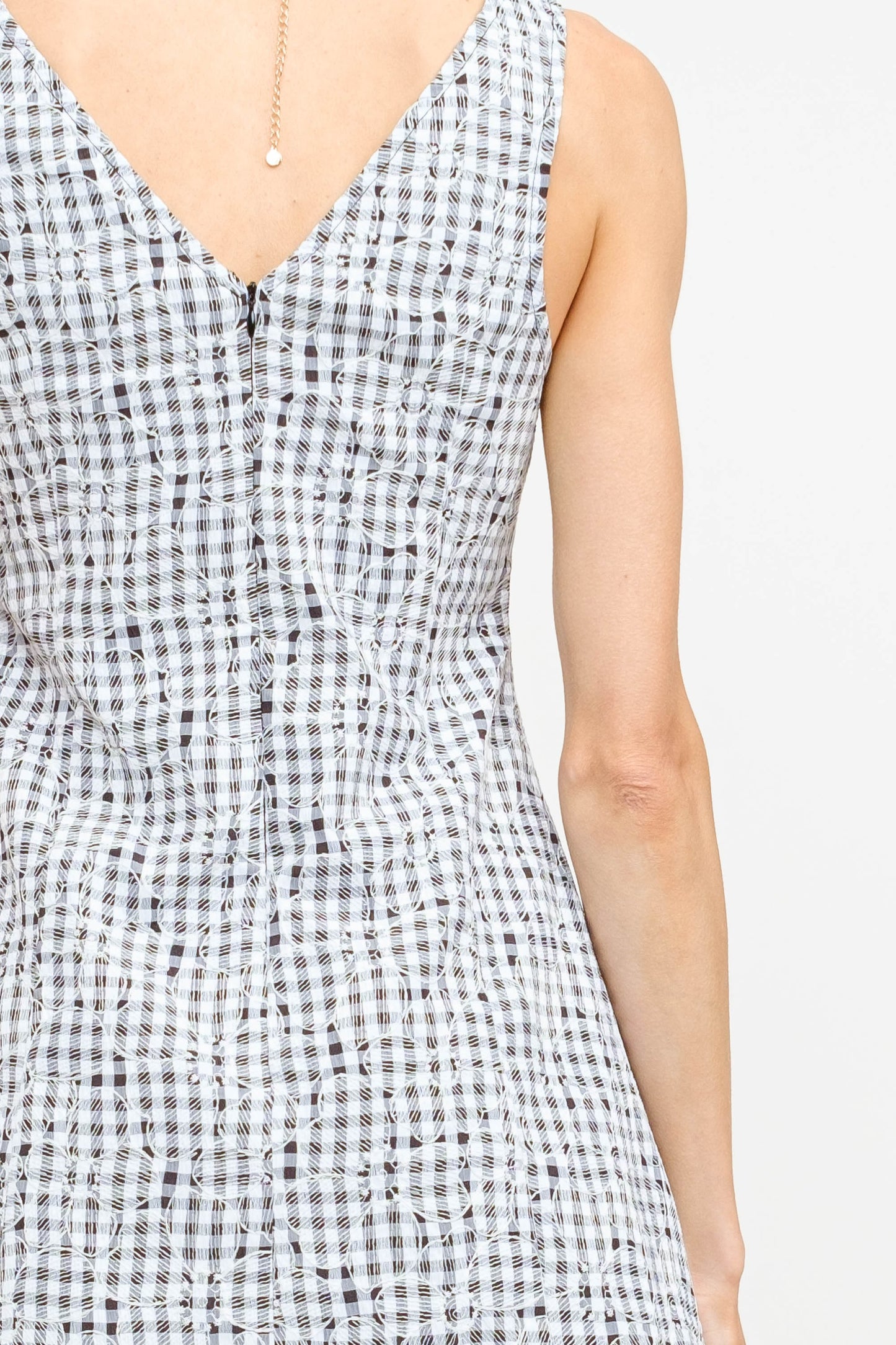 Black Embroidered Mini Dress