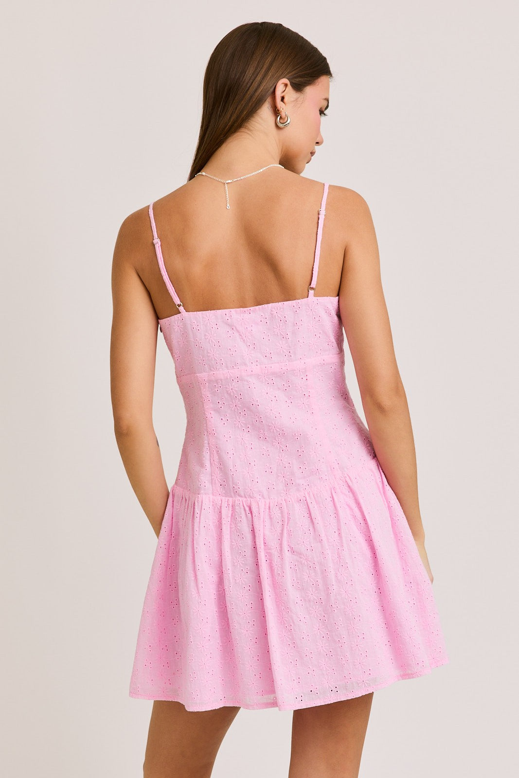 Pink Drop Waist Mini Dress