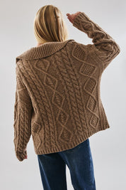 Beige Front Pocket Oversized Cardigan