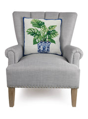 Blue Monstera Plant Hook Pillow