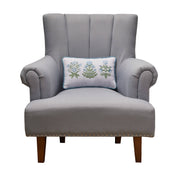 3 Flowers Embroidered Pillow