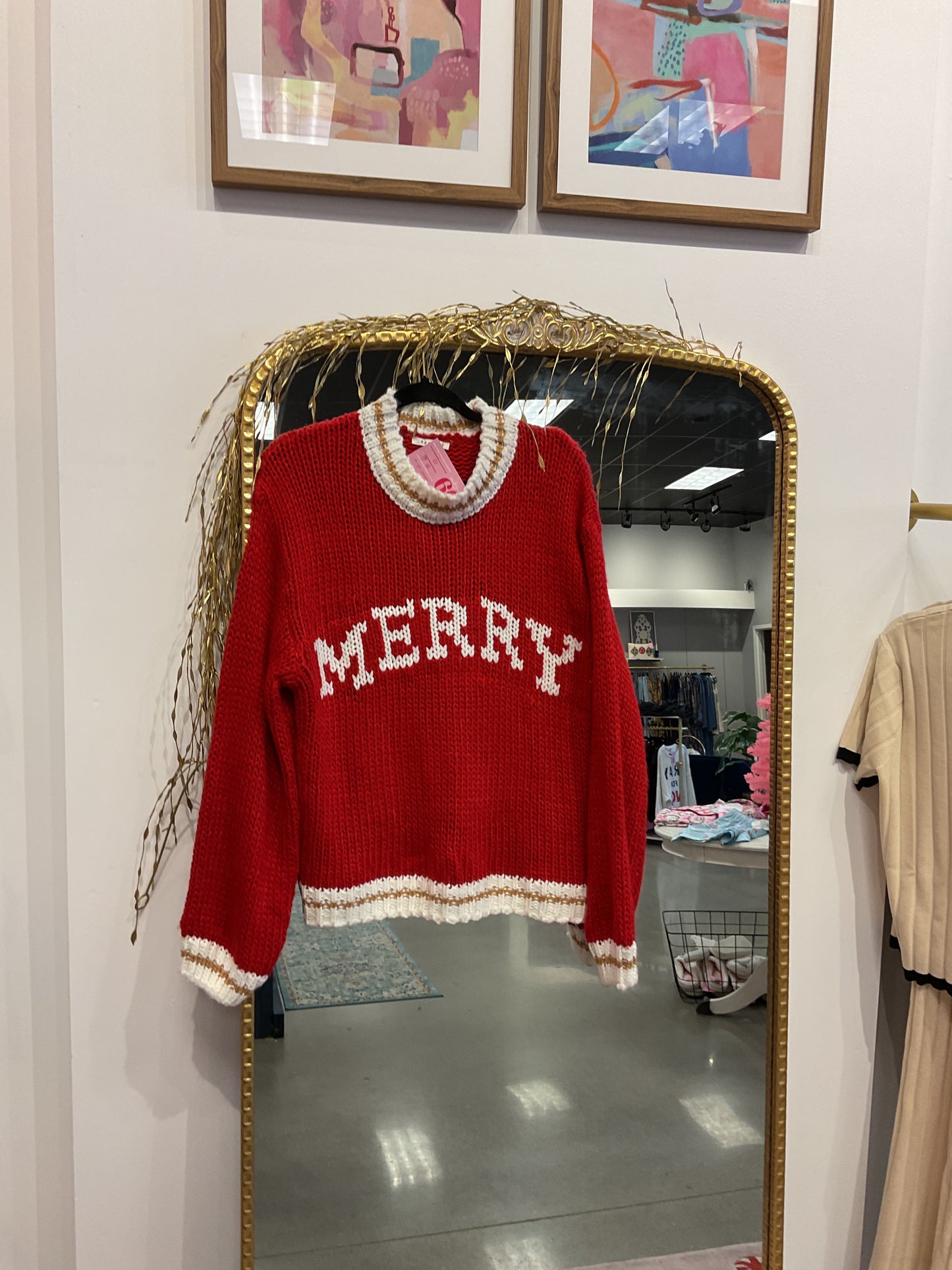 Red Merry Knit Sweater