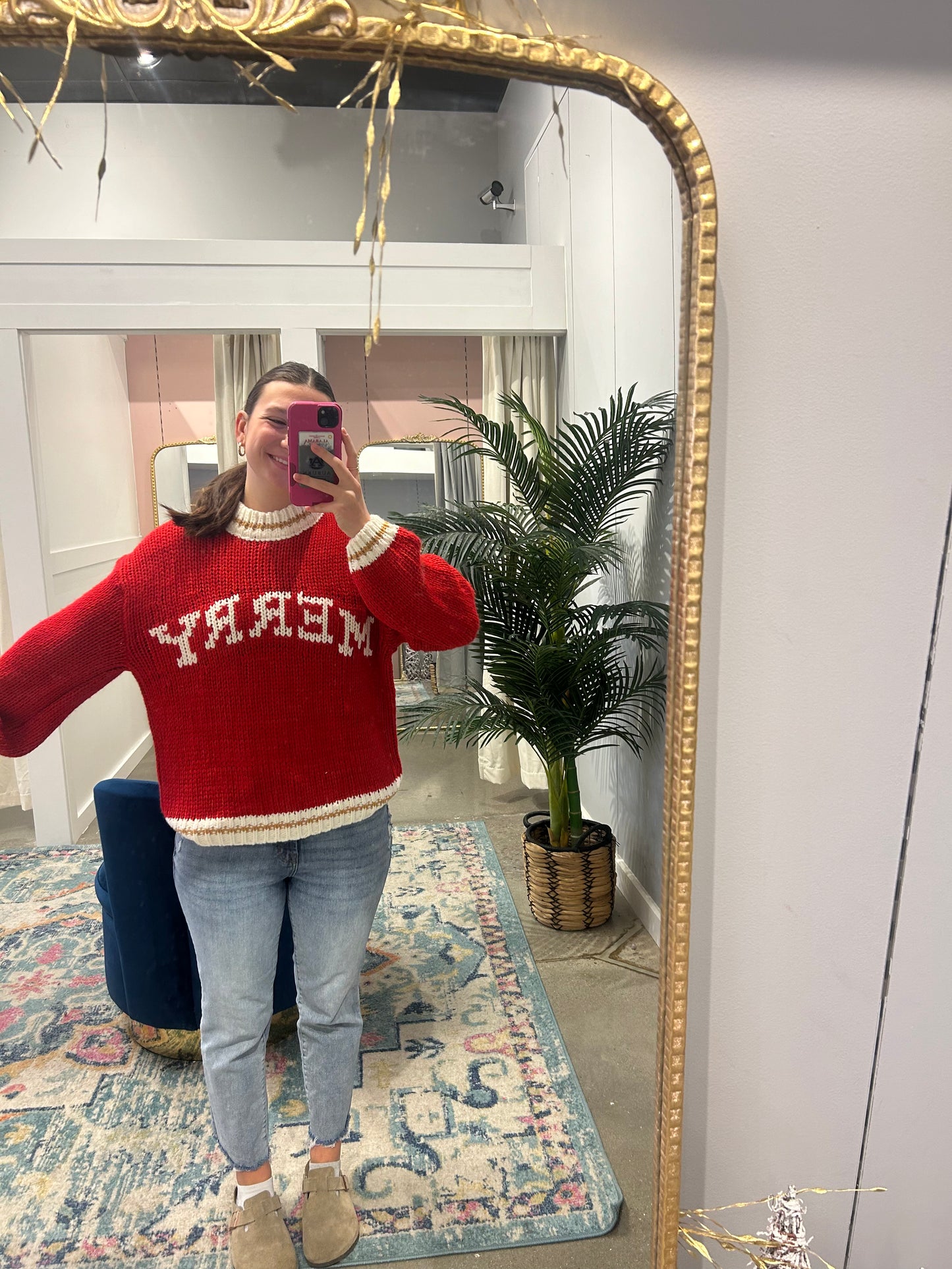 Red Merry Knit Sweater