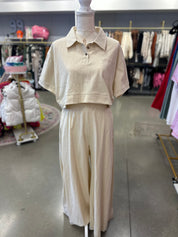 Cream Collared Polo Top