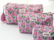 Berry Floral Makeup Bag - LARGE ONLY