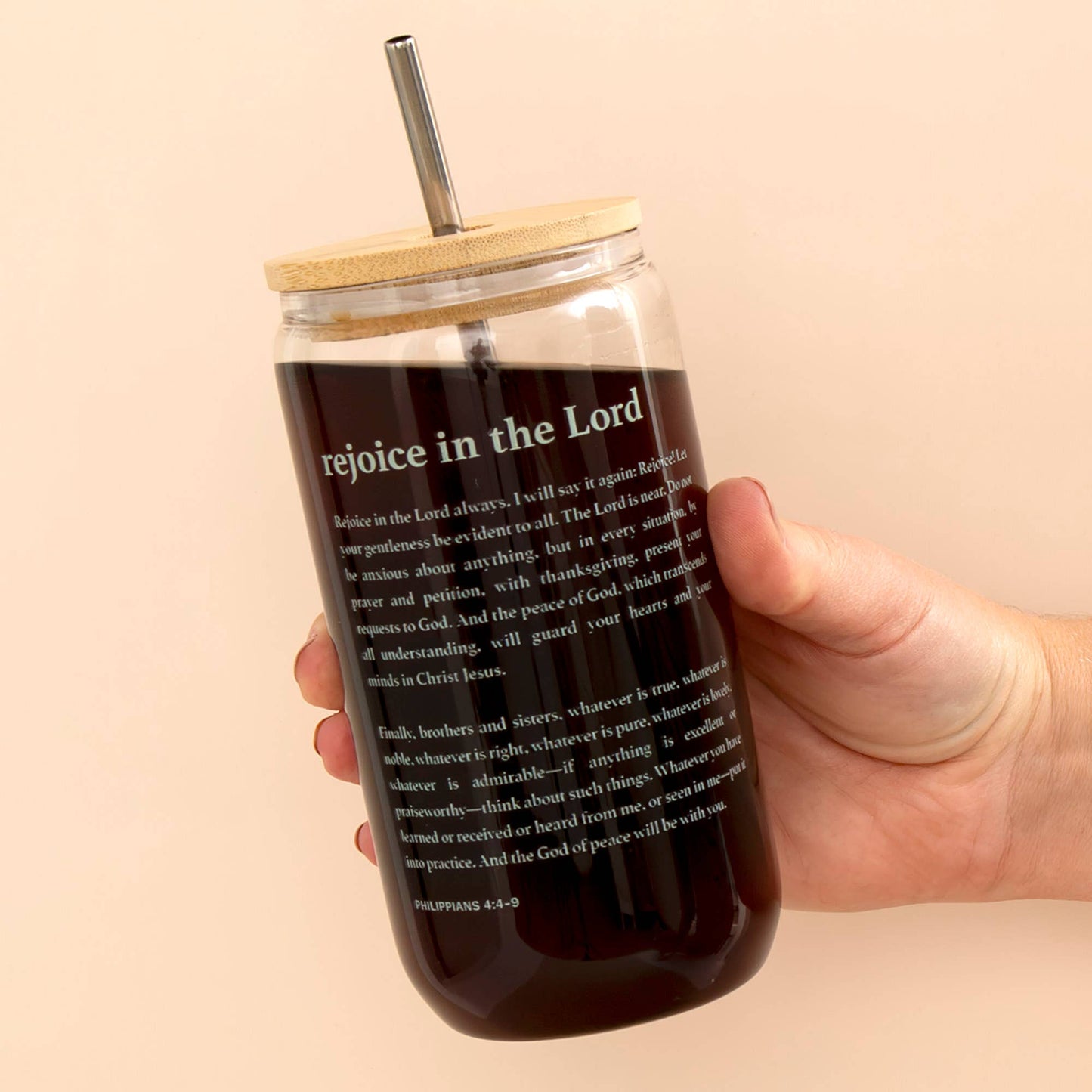 Rejoice In The Lord Glass Can