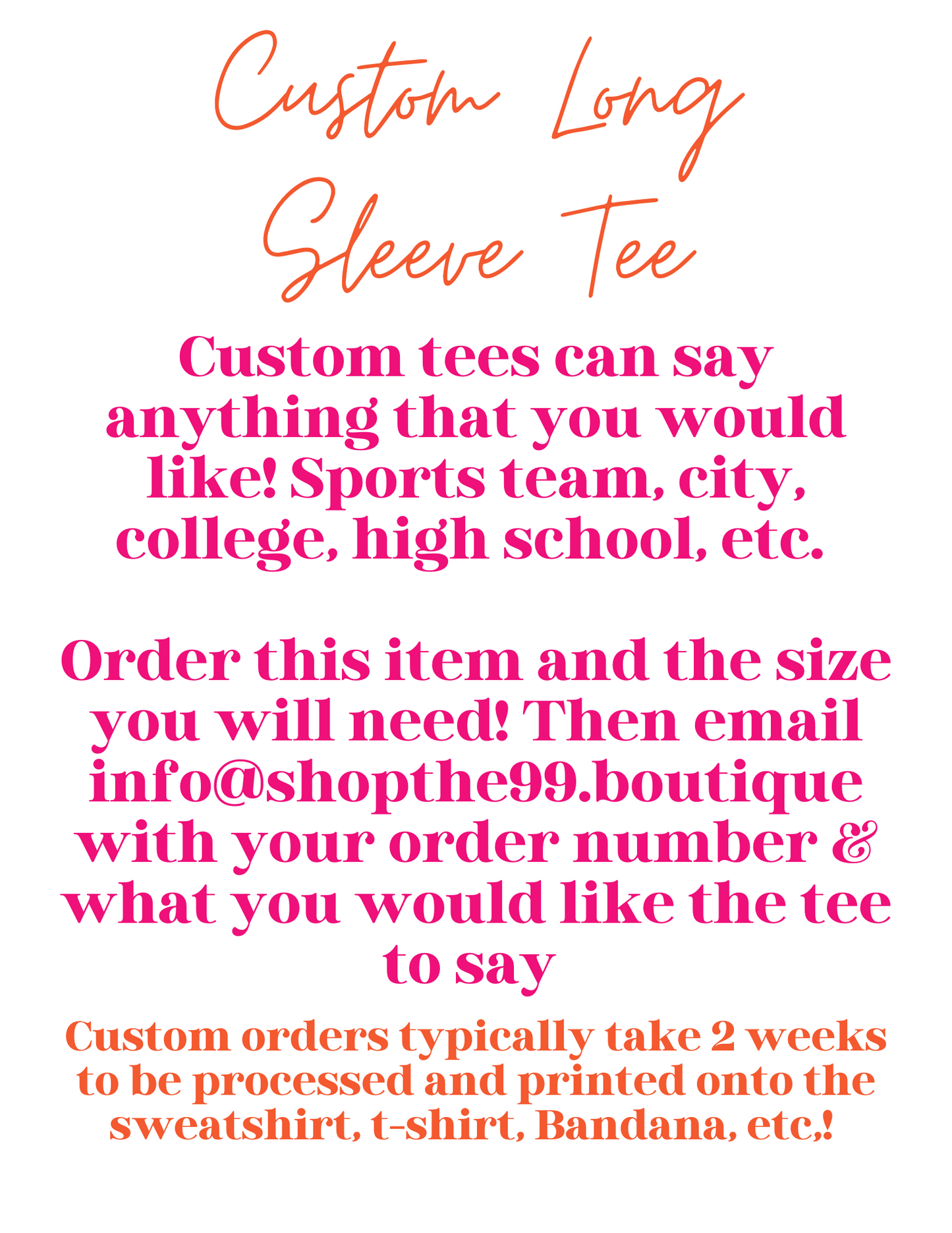 Custom Long Sleeve Tee