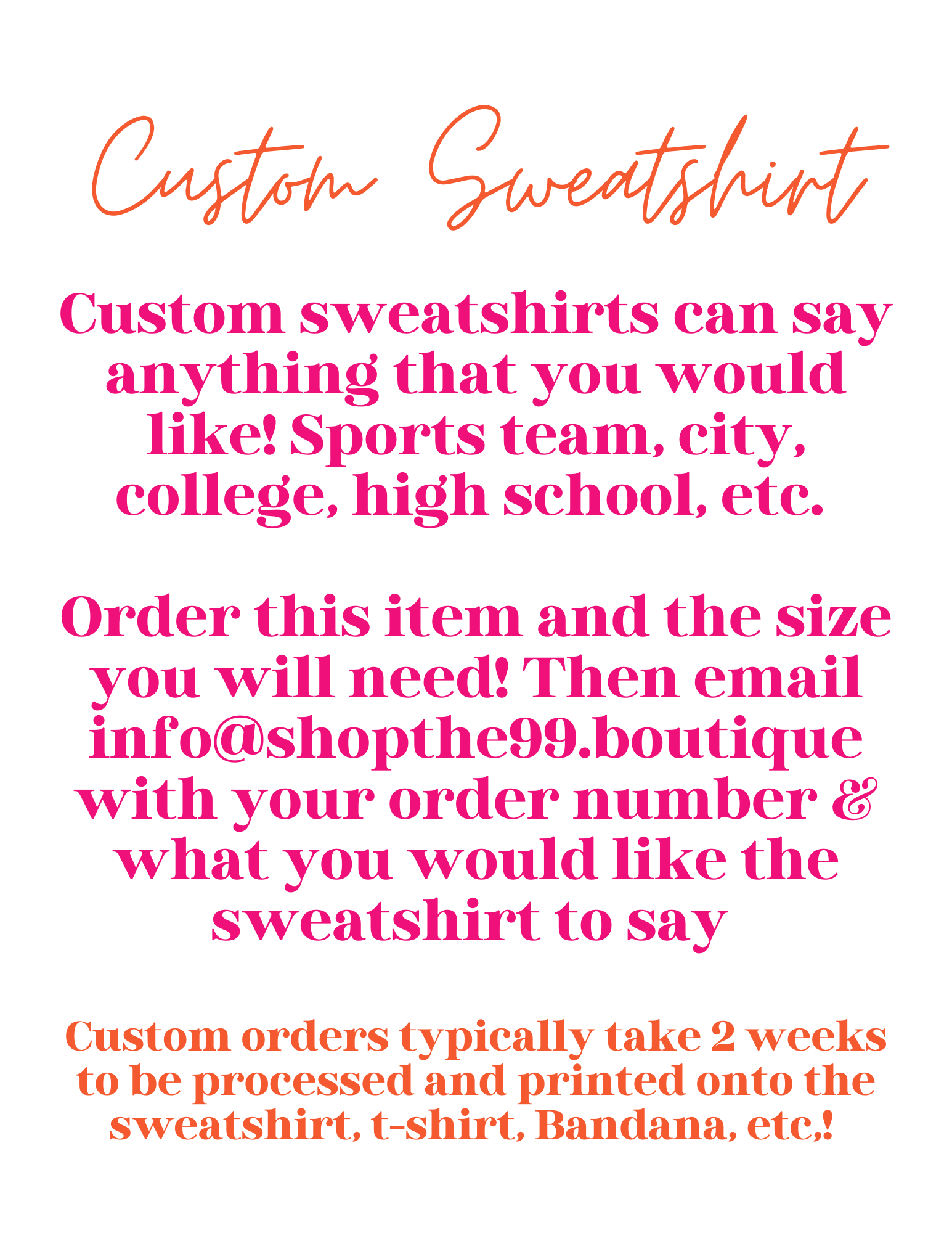 Custom best sale order sweatshirts