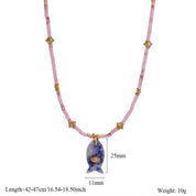 Blue Fish Necklace With Gem — color: blue and fish pendant with gemstone