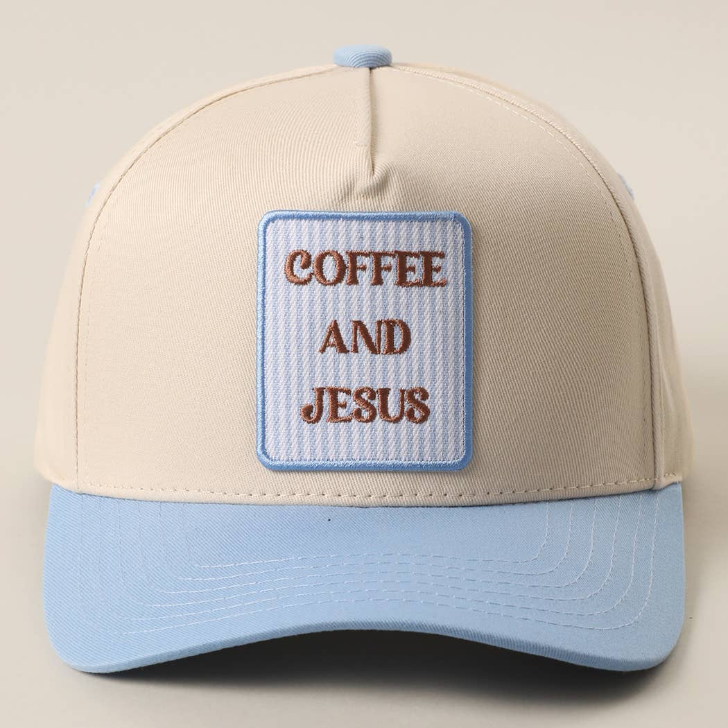 Light Blue Coffee And Jesus Hat