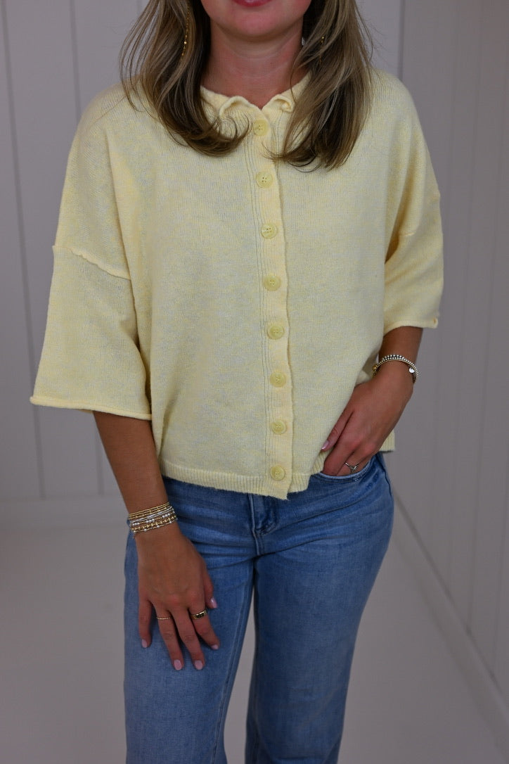 Baby Yellow Short Cardigan