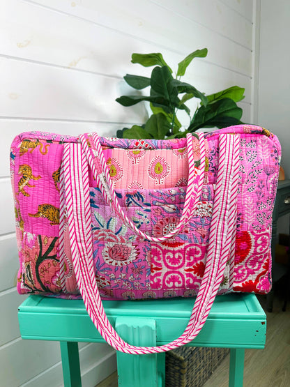 Pink Patchwork Weekender