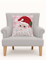 Pink Whimsy Christmas Santa Hook Pillow