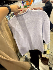Light Blue Mockneck Top — sweater top and mockneck
