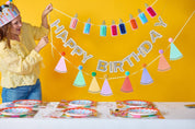 Happy Birthday Gold Reusable Banner — view 6