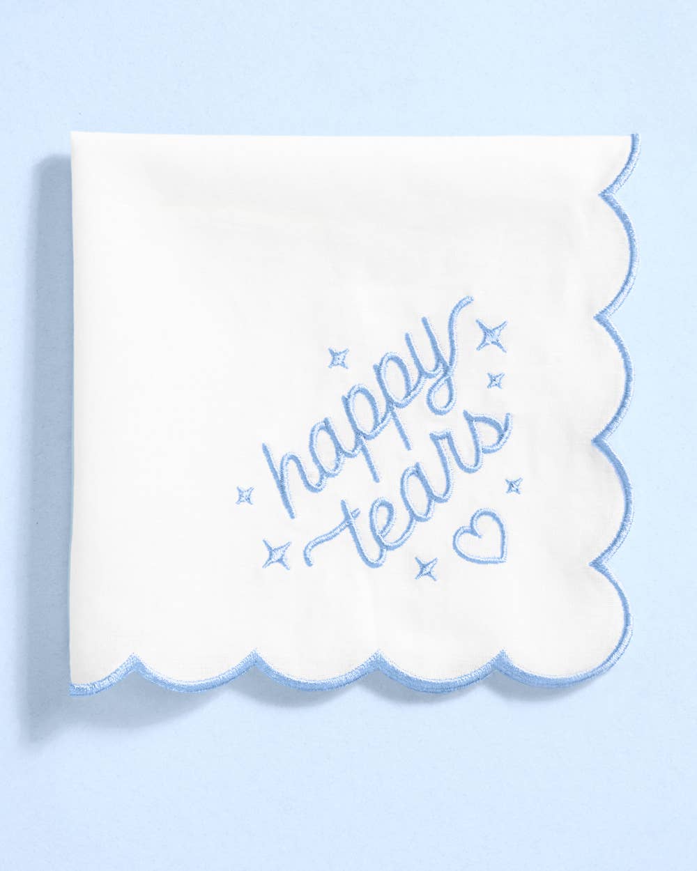 White Happy Tears Handkerchief