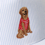 Light Blue Golden Retriever Seersucker Hat