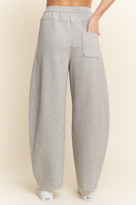 Grey Crochet Barrel Sweatpants
