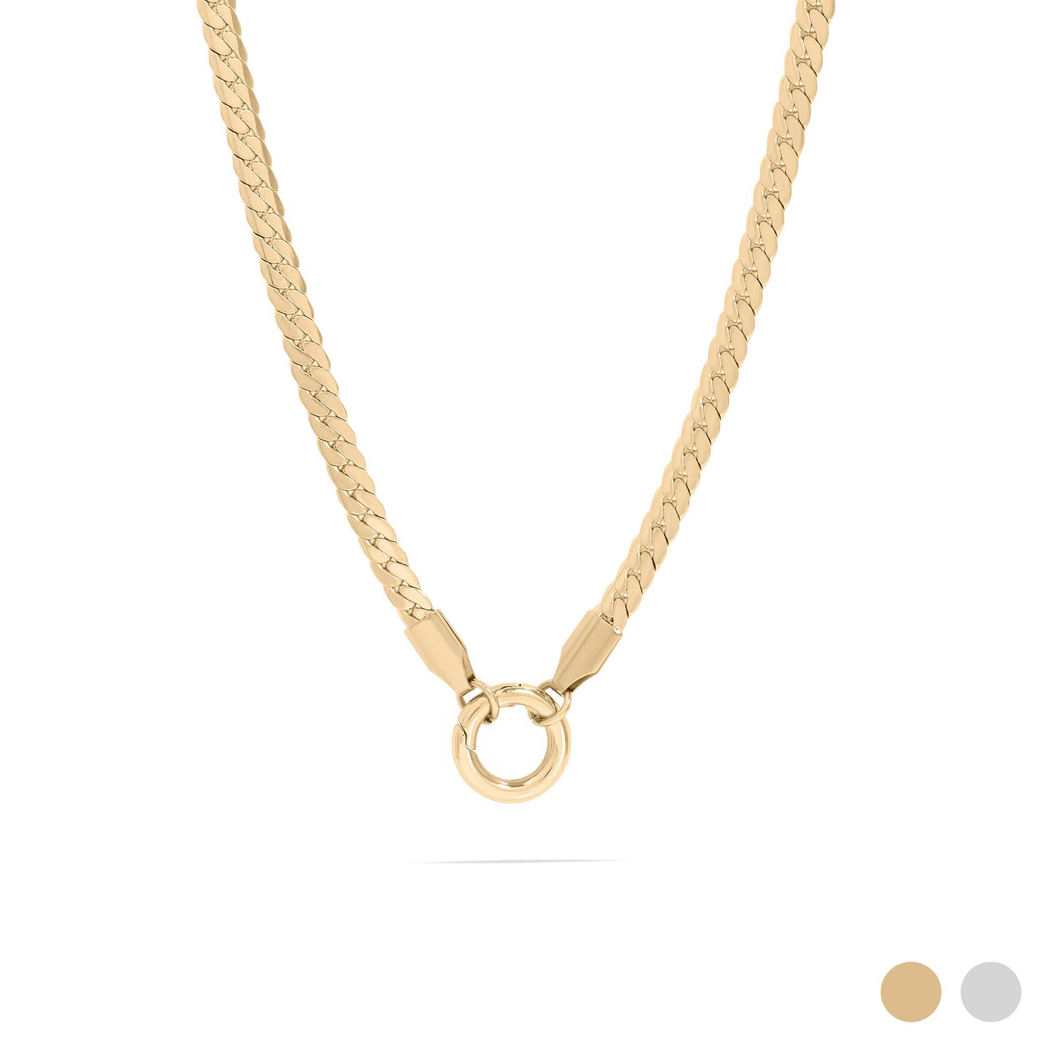 18K Gold Stainless Steel Charm Holder Necklace