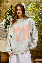 TN Stripe Mock Neck Sweatshirt