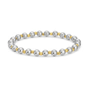 Silver & Gold 6mm Stretch Bead Bracelet