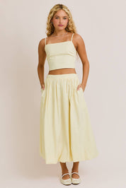 Yellow Striped Top and Bubble Skirt Set