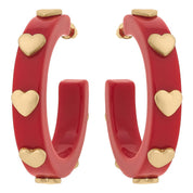 Libby Heart Resin Hoop Earrings