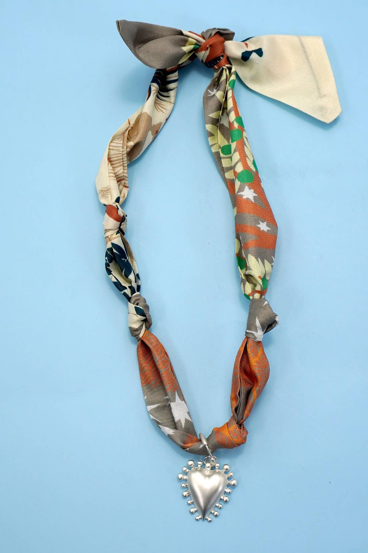 Heart Handcrafted Scarf Interchangeable Charm Necklace