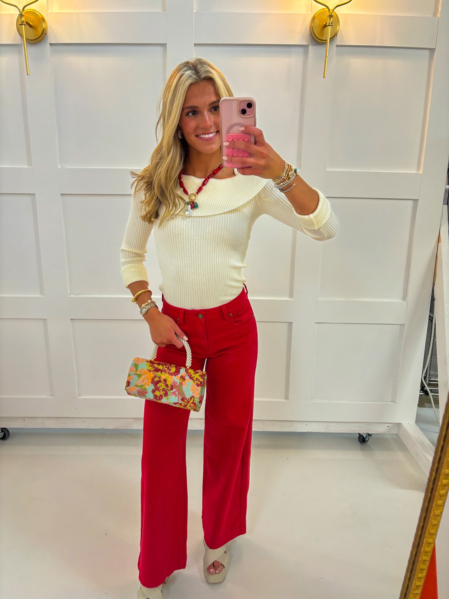 White Knit Asymmetrical Top