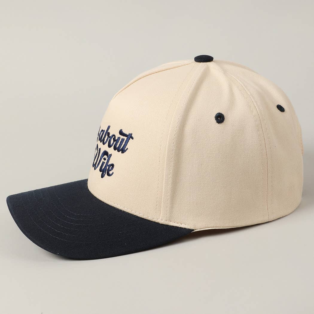 Sorry About My Wife / Husband Embroidery Two-Tone Canvas Cap