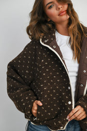 Brown Fleece Puffer Jacket
