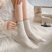 Ruffle Bows Embroidered Socks