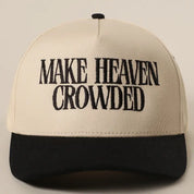Black Make Heaven Crowded Hat — make heaven crowded embroidery and 5 panel two toned trucker hat