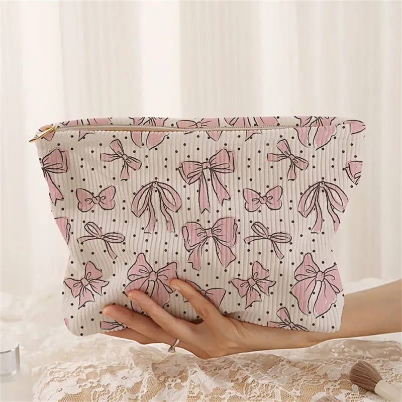 Pink Bow Makeup Bag