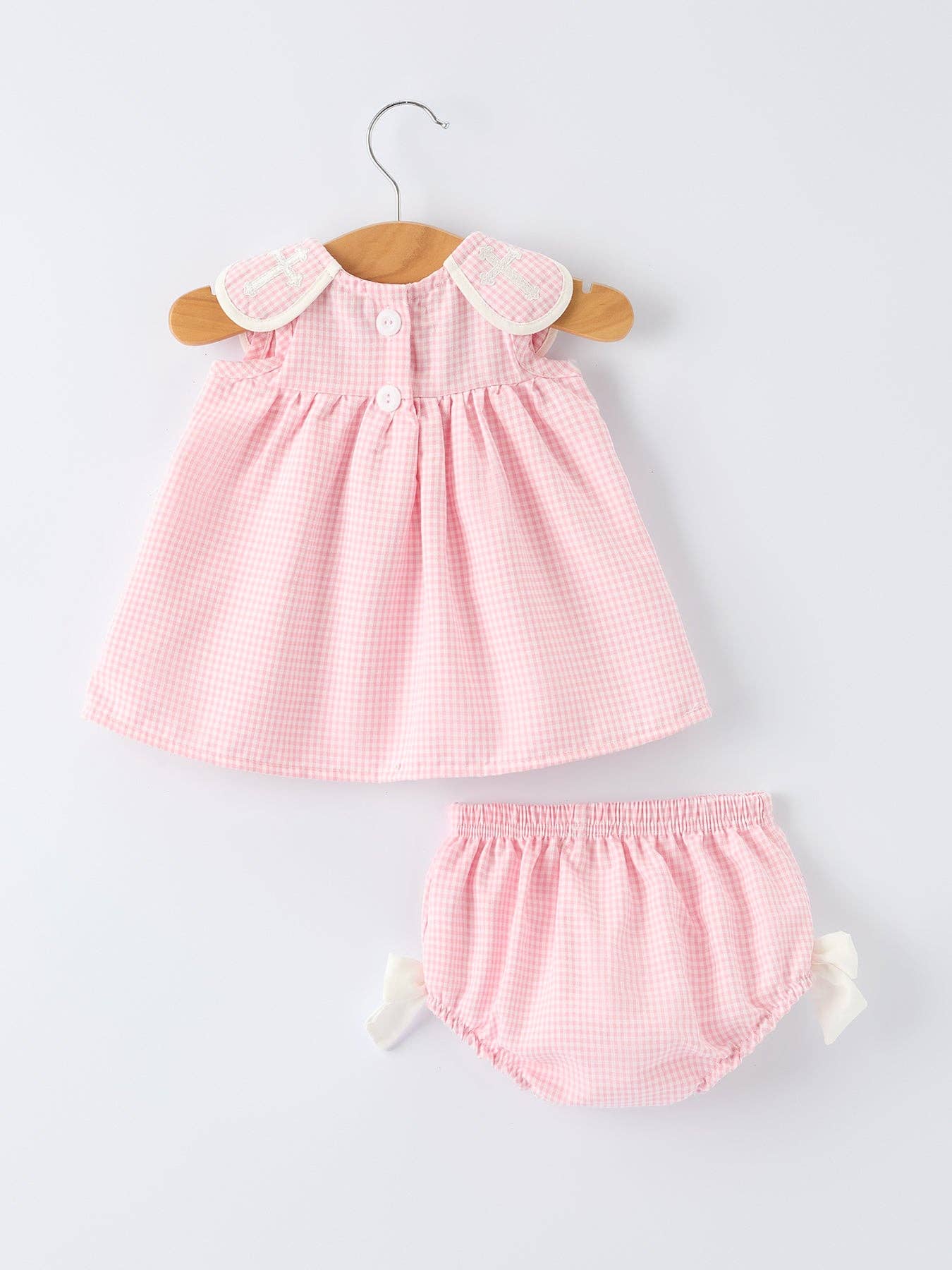 Pink Smocked Bishop Bloomer Set