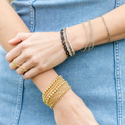 Classic Beaded Stretch Bracelets: Gold / 4mm