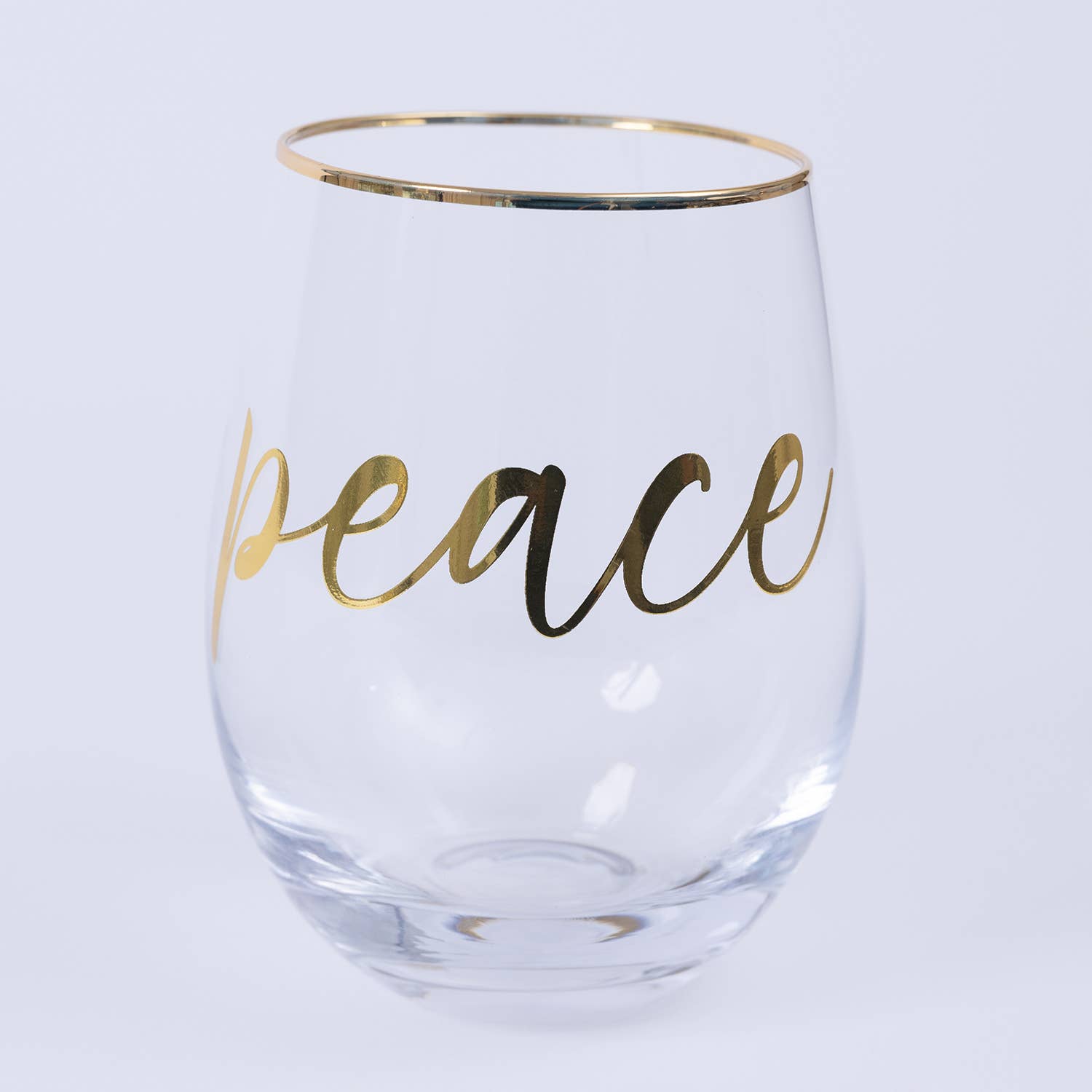 Peace Stemless Wine Glass