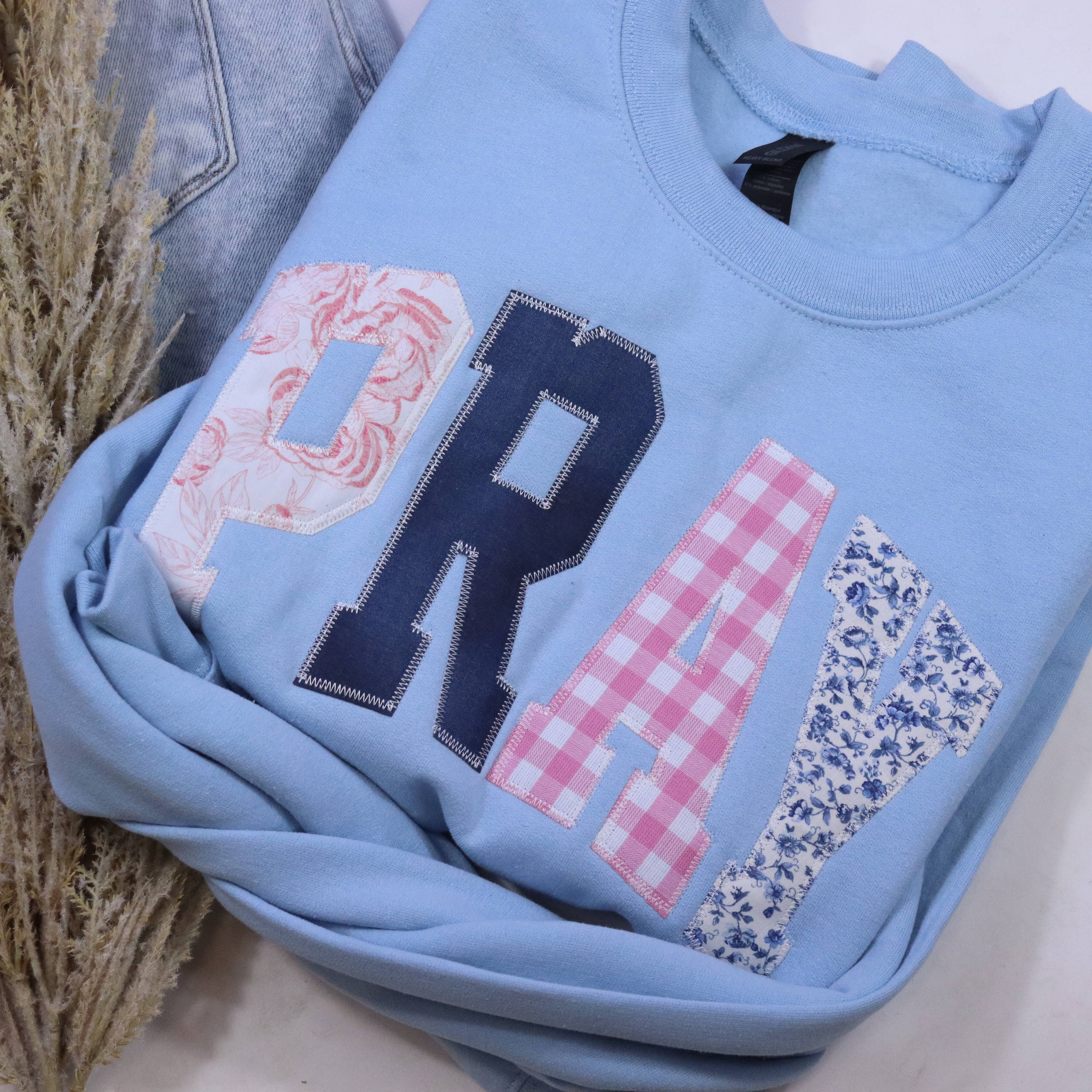 Light Blue Pray Christian Faith Sweatshirt