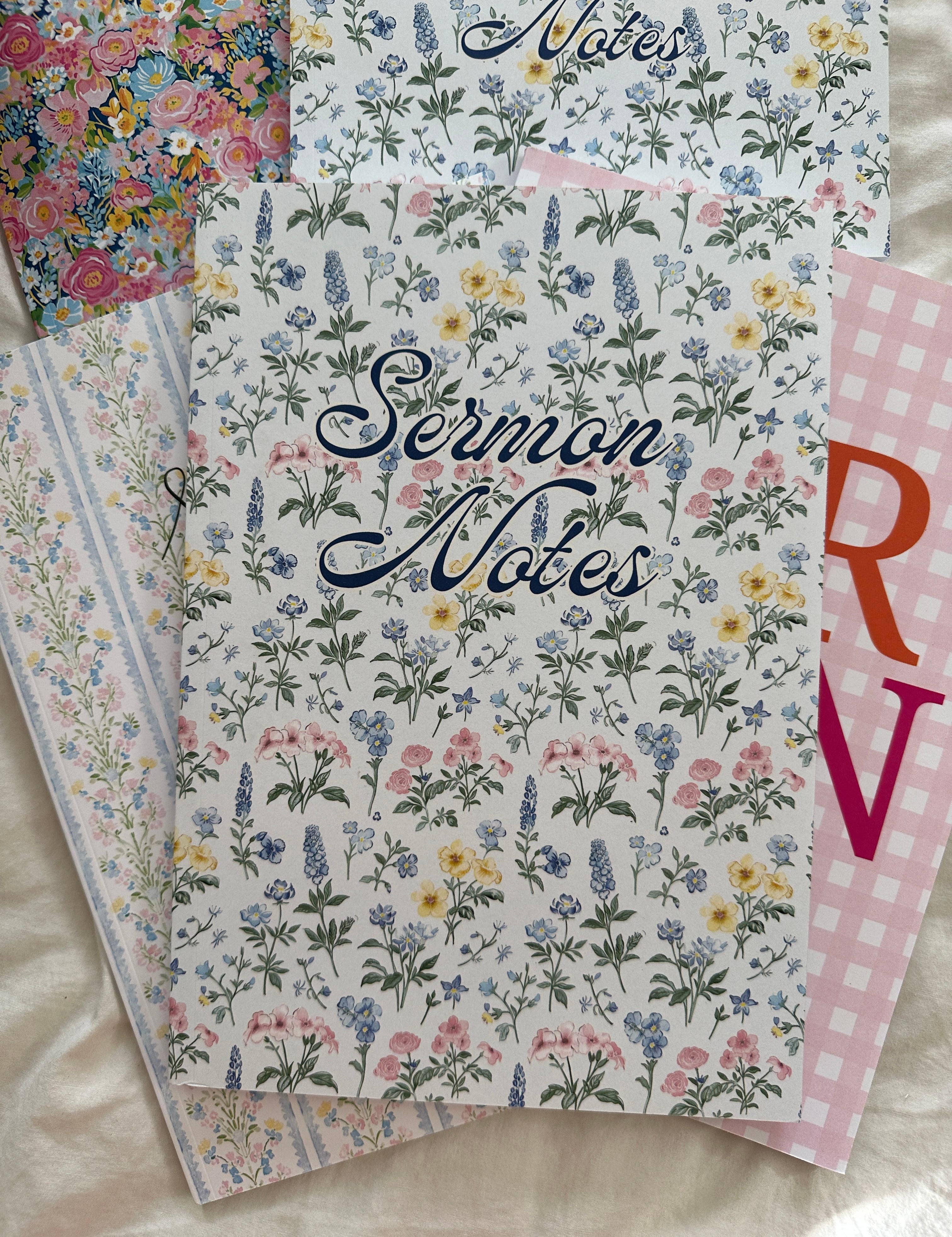 Delphinium Floral Sermon Notes — 7x10 and 100 pages (50 front and back)