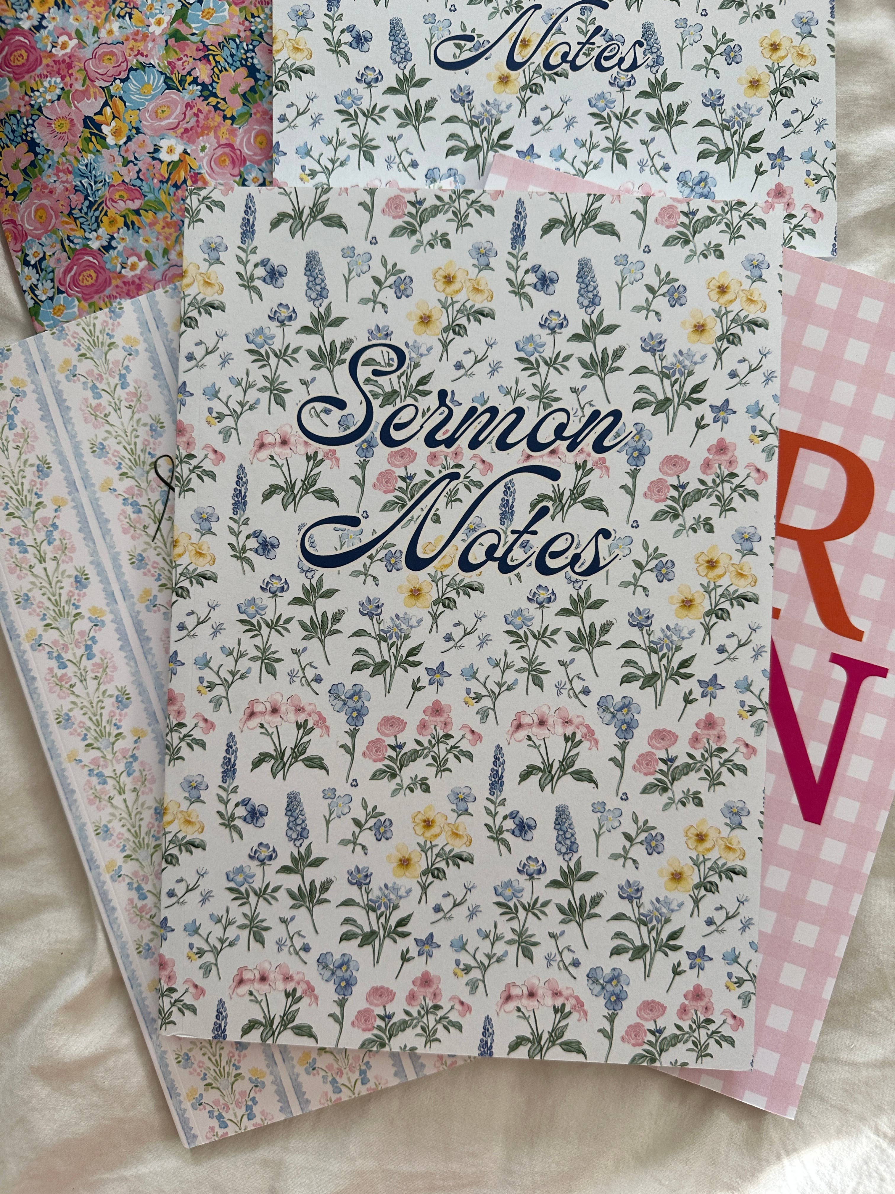 Delphinium Floral Sermon Notes — 7x10 and 100 pages (50 front and back)