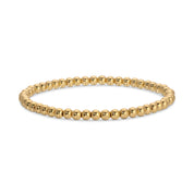 Classic Beaded Stretch Bracelets: Silver / 6mm