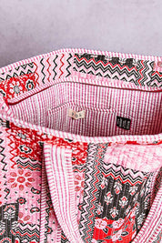 Pink Quilted Bohemian Tote Bag
